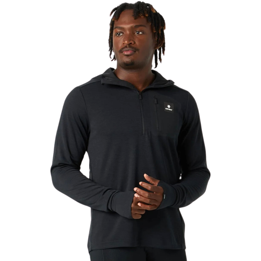 SAYSKY Men's Pace Half Zip Hoodie | MMRHO01c9001 Black | The Run Hub