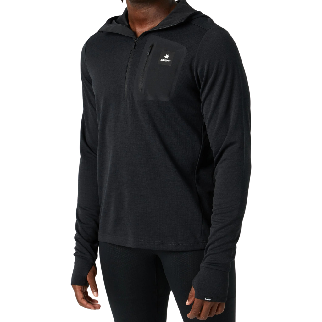 SAYSKY Men's Pace Half Zip Hoodie | MMRHO01c9001 Black | The Run Hub