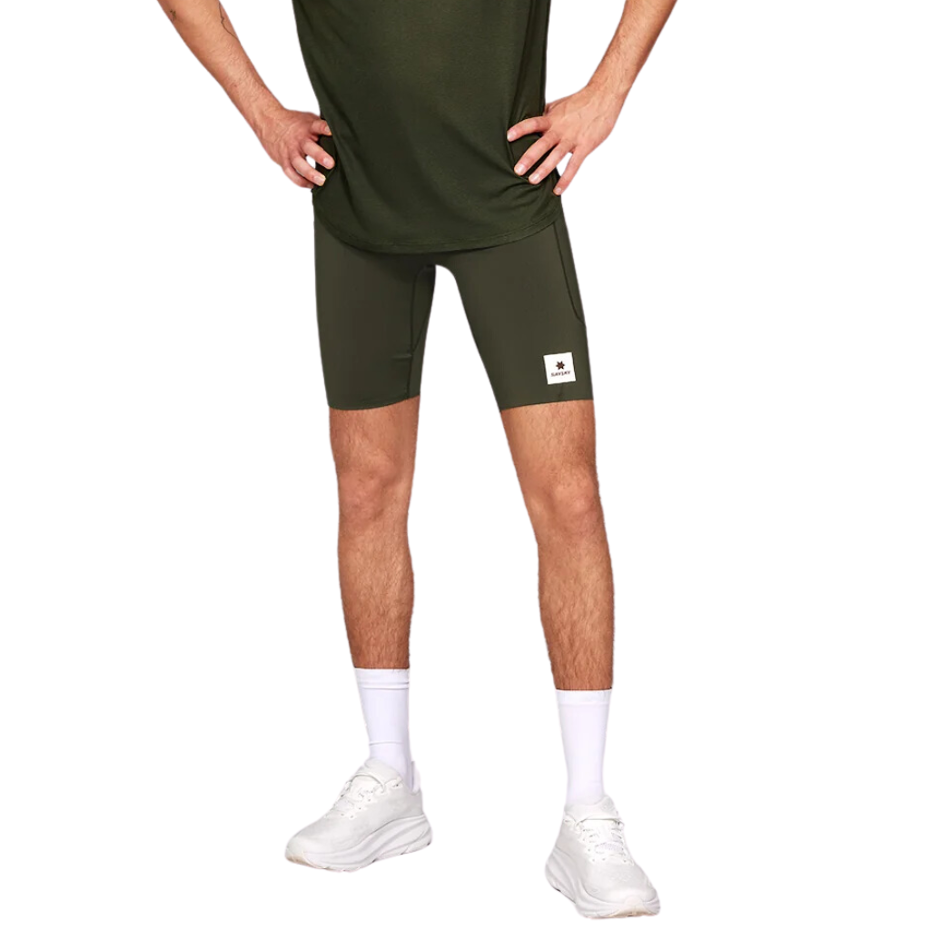 SAYSKY Men's Combat+ Short Tights 9" | Green | XMRST31c301 | The Run Hub