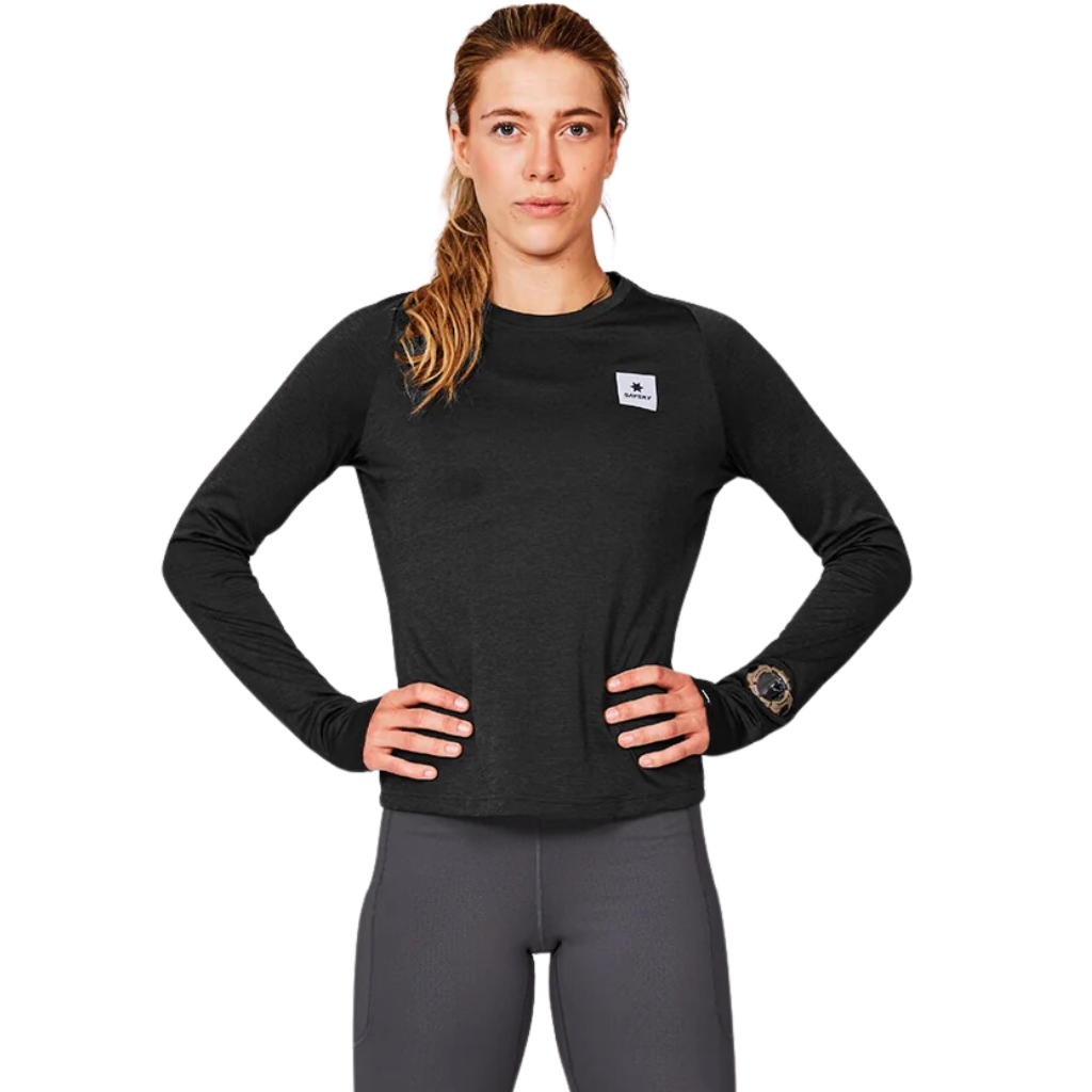 SAYSKY Women's Flow Long Sleeve Top | Black | MWRLS60c9001 | The Run Hub