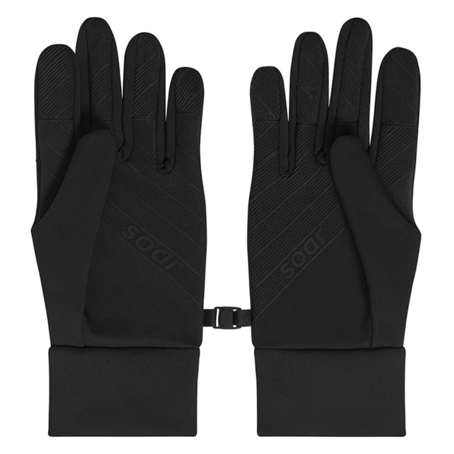 SOAR Winter Gloves Unisex Fleece Insulated Gloves Black The Run Hub