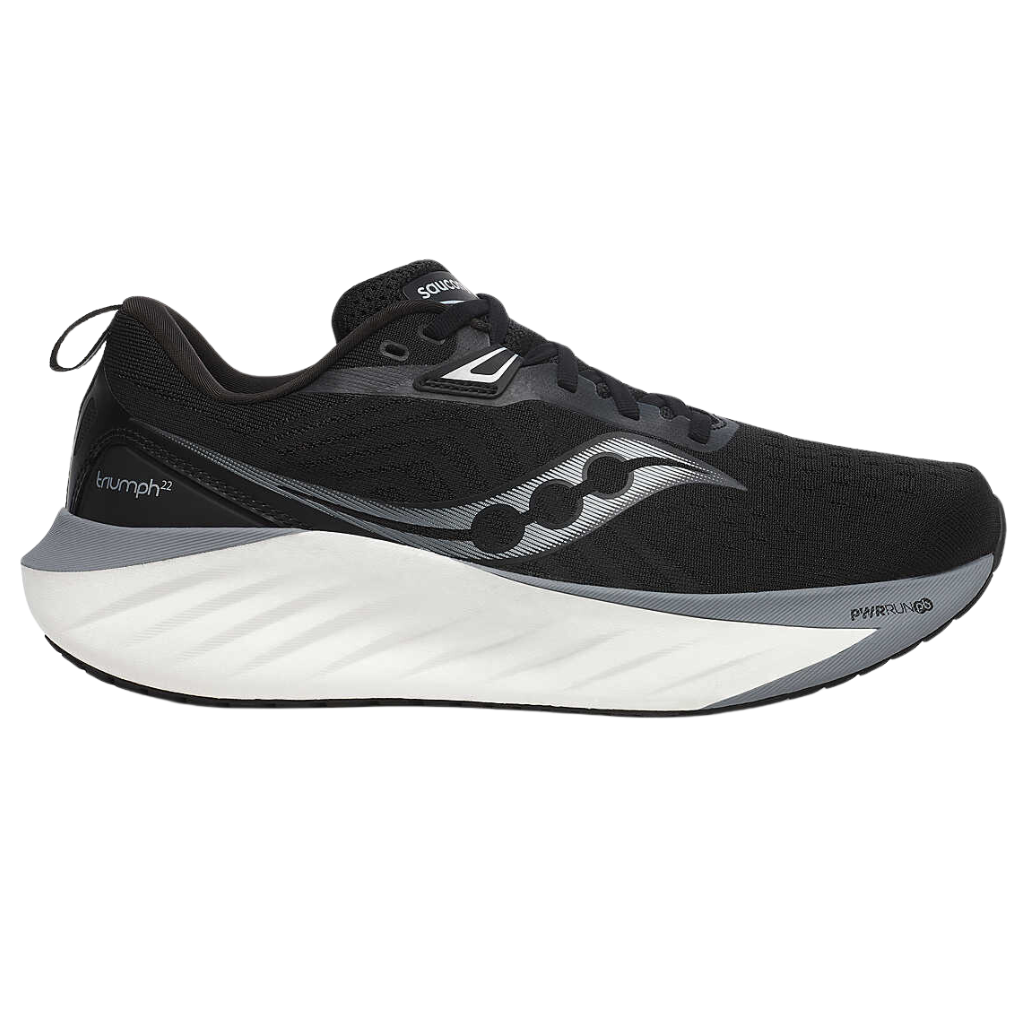 Saucony Men's Triumph 22 Neutral Running Shoe | Black White | S20964-200 | The Run Hub