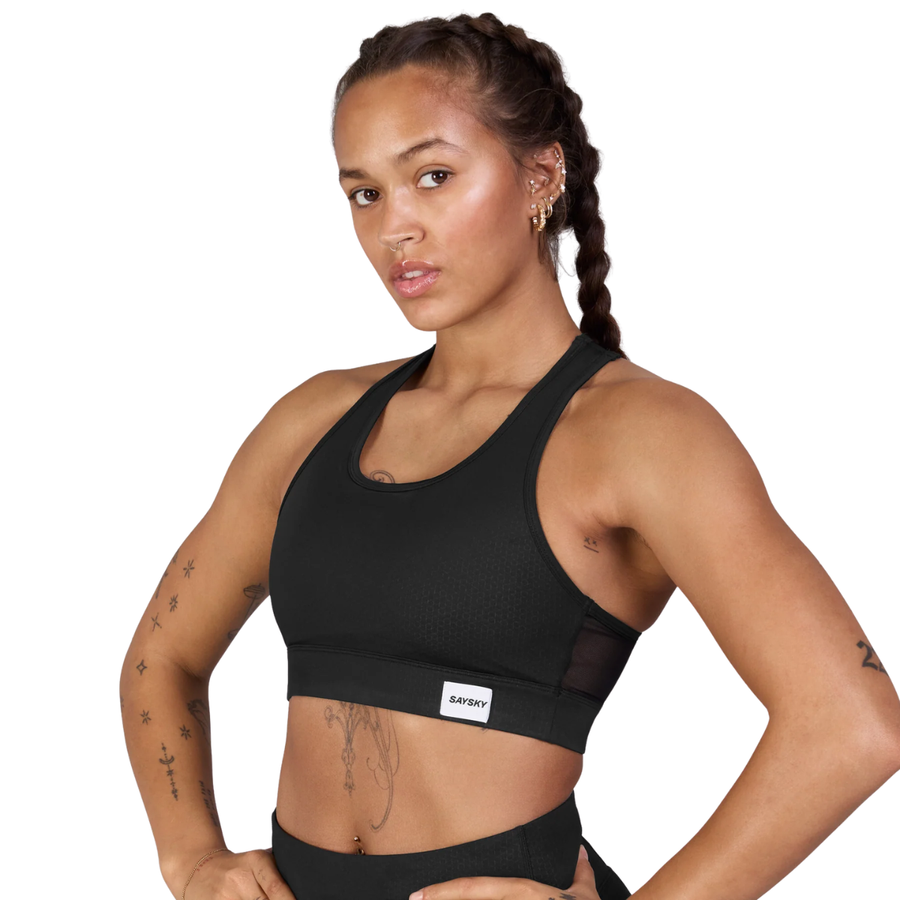 Saysky Clean Combat Sports Bra | Black | The Run Hub