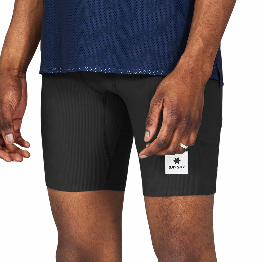 Men's Saysky Combat+ Rib Short Tights 8” | Black | The Run Hub