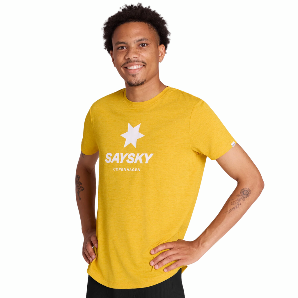 Saysky Logo Combat Pro T-Shirt | Yellow | The Run Hub