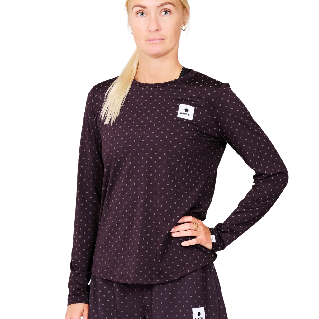 SAYSKY Reflective Polka Pace Long Sleeve | MWRLS01c1022 | The Run Hub