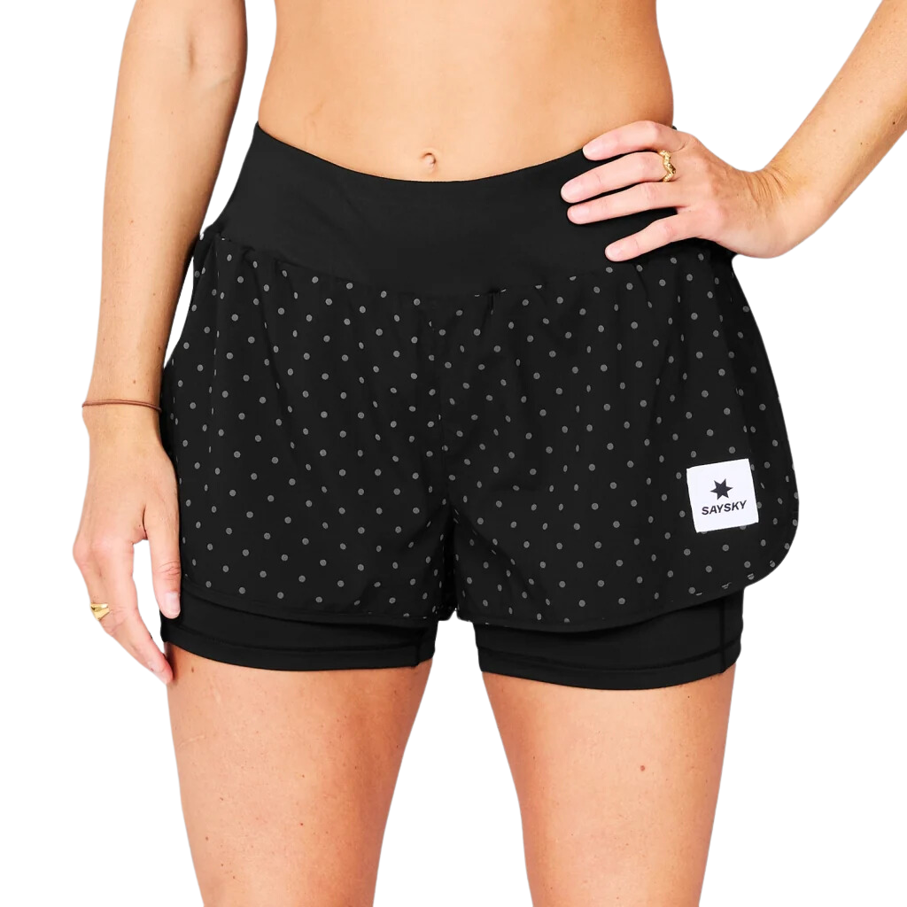 SAYSKY Polka 2 In 1 Pace Shorts 3'' | MWRSH01c1018 | Women's running Shorts | The Run Hub