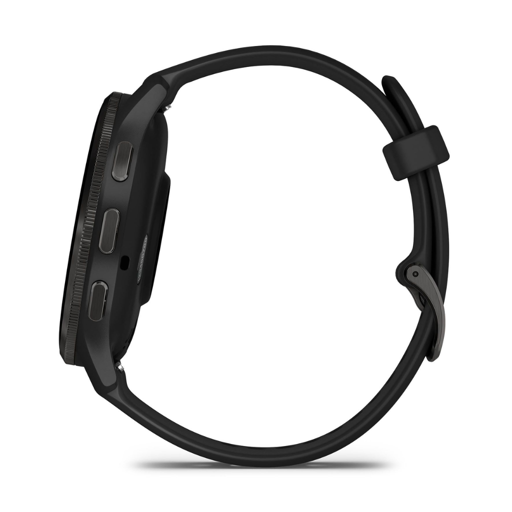 Garmin Venu 3 - Slate stainless steel bezel with black case and silicone band | The Run Hub