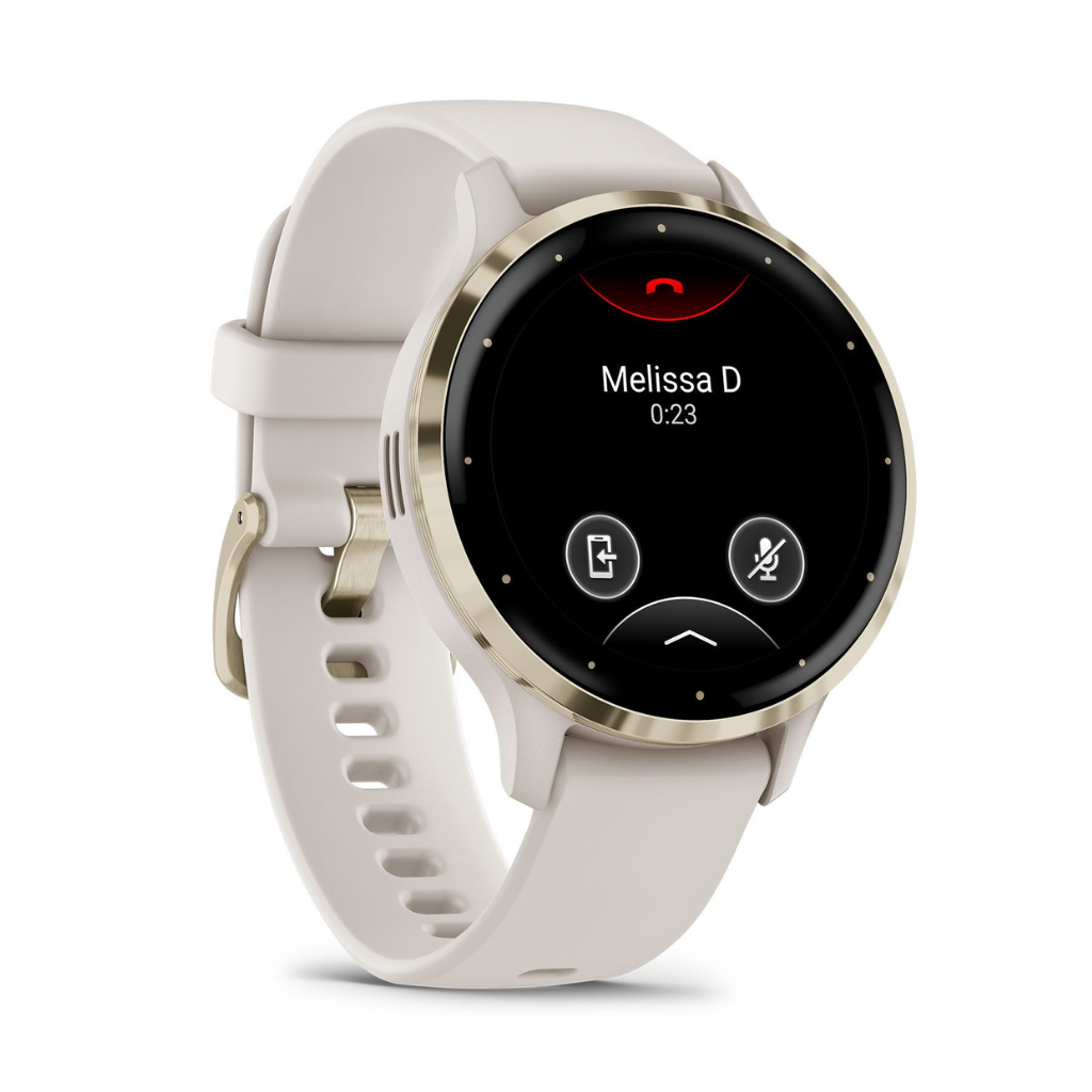 Garmin Venu 3S - Soft gold stainless steel bezel with ivory case and silicone band | The Run Hub