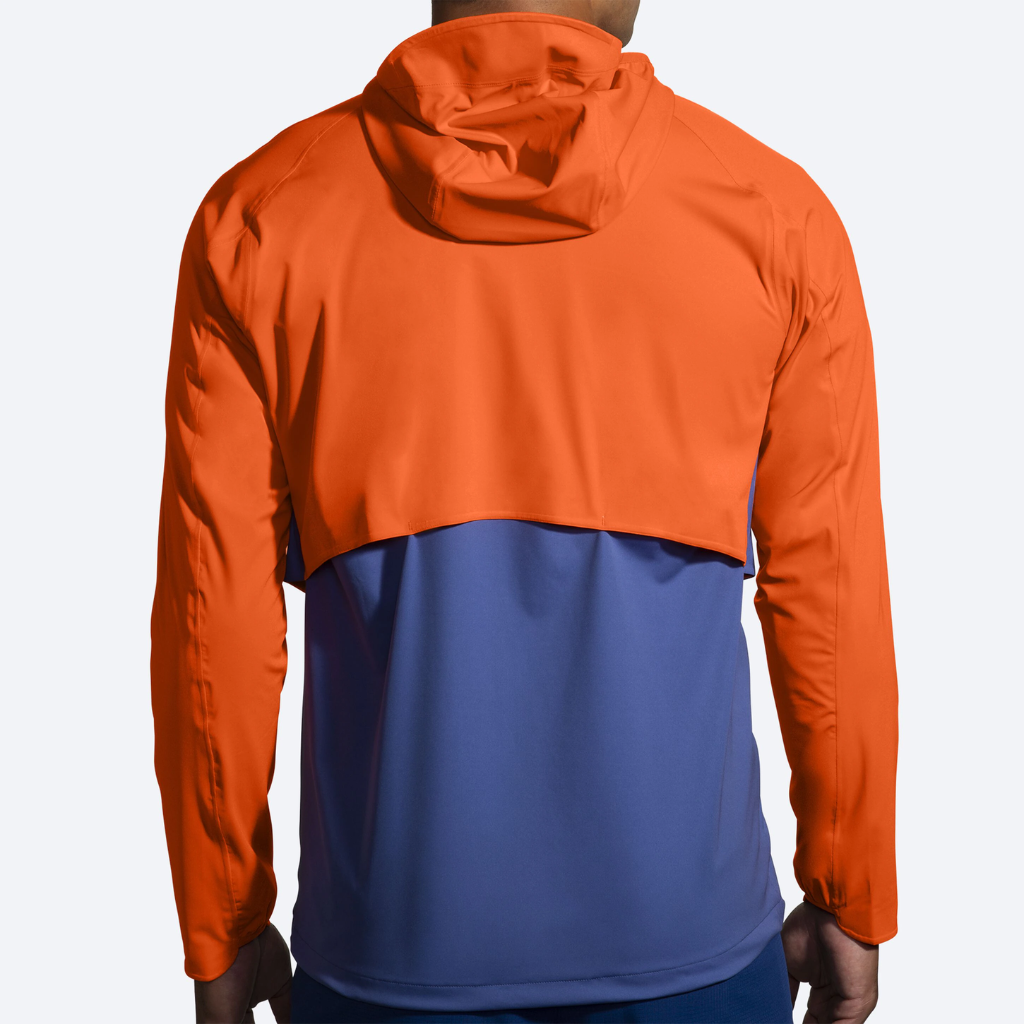 Brooks High Point Waterproof Jacket - 440 - Aegean/Bright Orange/Lt Slate - Men's Waterproof Jacket | The Run Hub