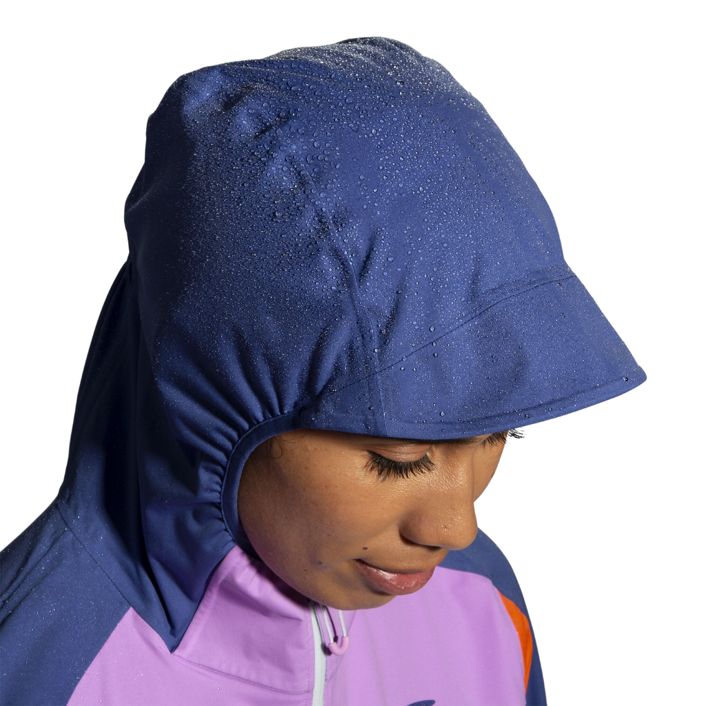 Brooks High Point Waterproof Jacket - Slate/Bright Orange/Aegean - Women's Running jacket | The Run Hub