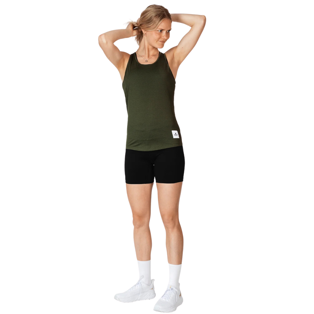 Saysky Clean Combat Singlet - Olive Green - Women's Running Singlet | The Run Hub