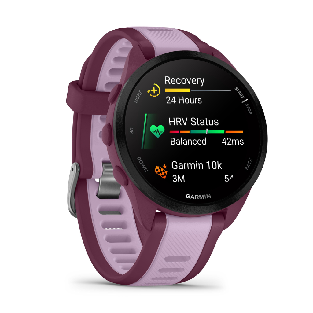 Garmin 165 Music Berry Lilac GPS Watch for Runners The Run Hub