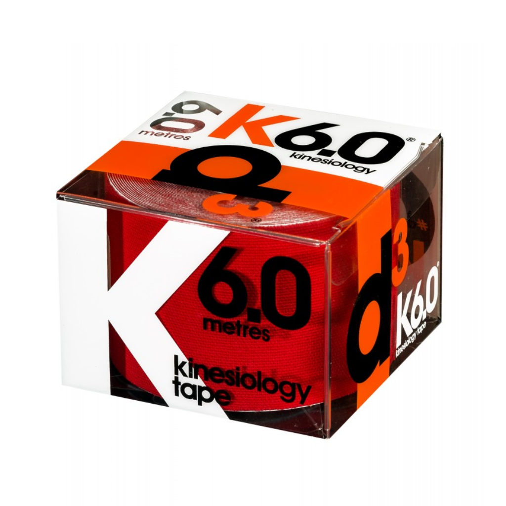 D3 K6.0 Kinesiology Sports Tape 6.0 Red | The Run Hub