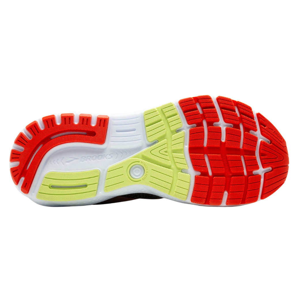 Brooks Ghost 16 | 049 Black/Mandarin Red/Green | Men's Neutral Running Shoes | The Run Hub