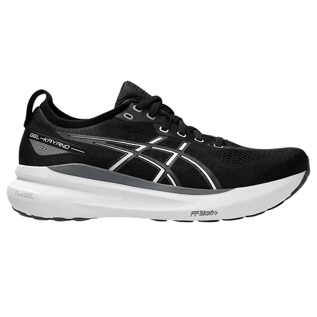 Asics Gel-Kayano 31 | 002 BLACK/WHITE | Men's Support Running Shoes | The Run Hub