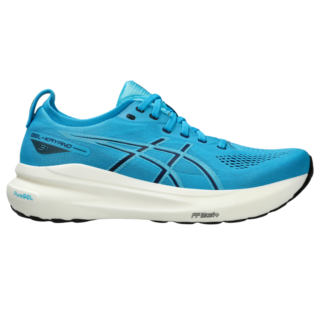 Asics Gel-Kayano 31 | 400 DIGITAL AQUA/BRIGHT CYAN | Men's Support Running Shoes | The Run Hub