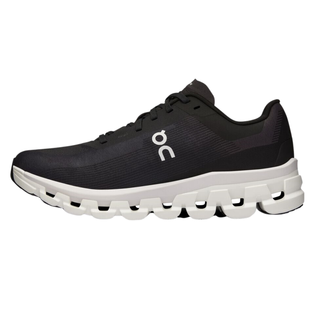 On Cloudflow 4 - Black/White - Neutral Running Shoes for Women | The Run Hub
