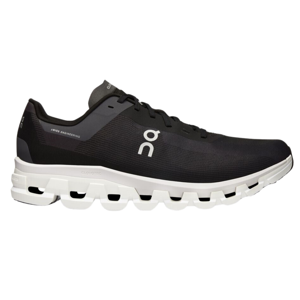 On Cloudflow 4 - Black/White - Neutral Running Shoes for Men | The Run Hub