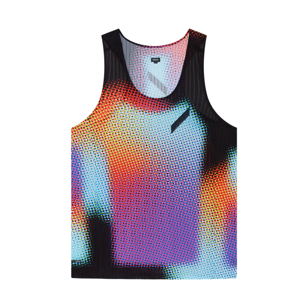 Soar Race Vest | Black Rainbow Dot | 5061058814880 | The Run Hub