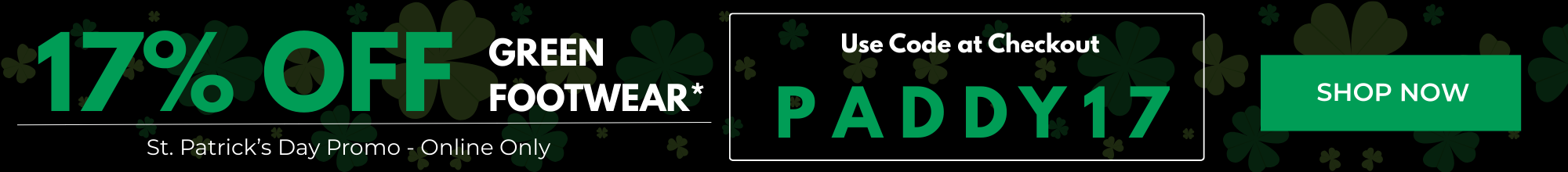 St Patrick's Day Promotion banner