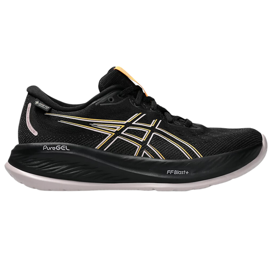 Asics womens black and orange best sale