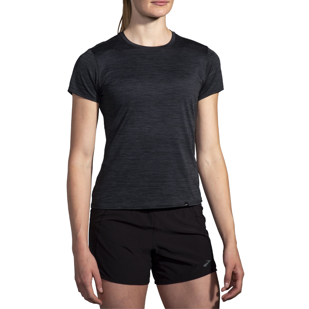 Women's Brooks Luxe Short Sleeve | HTR Deep Black | The Run Hub