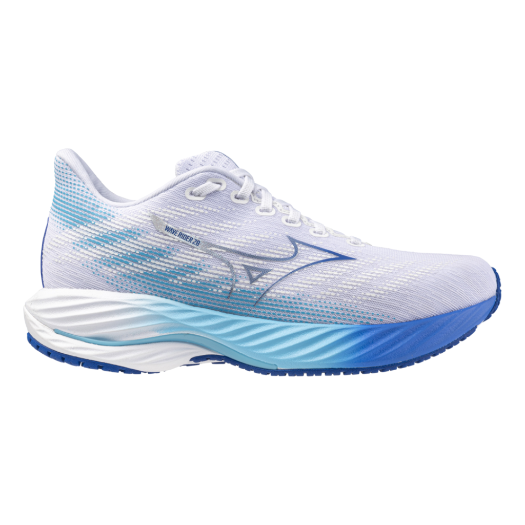 Women s Mizuno Wave Rider 28 White Mugen Blue River Blue The Run Hub