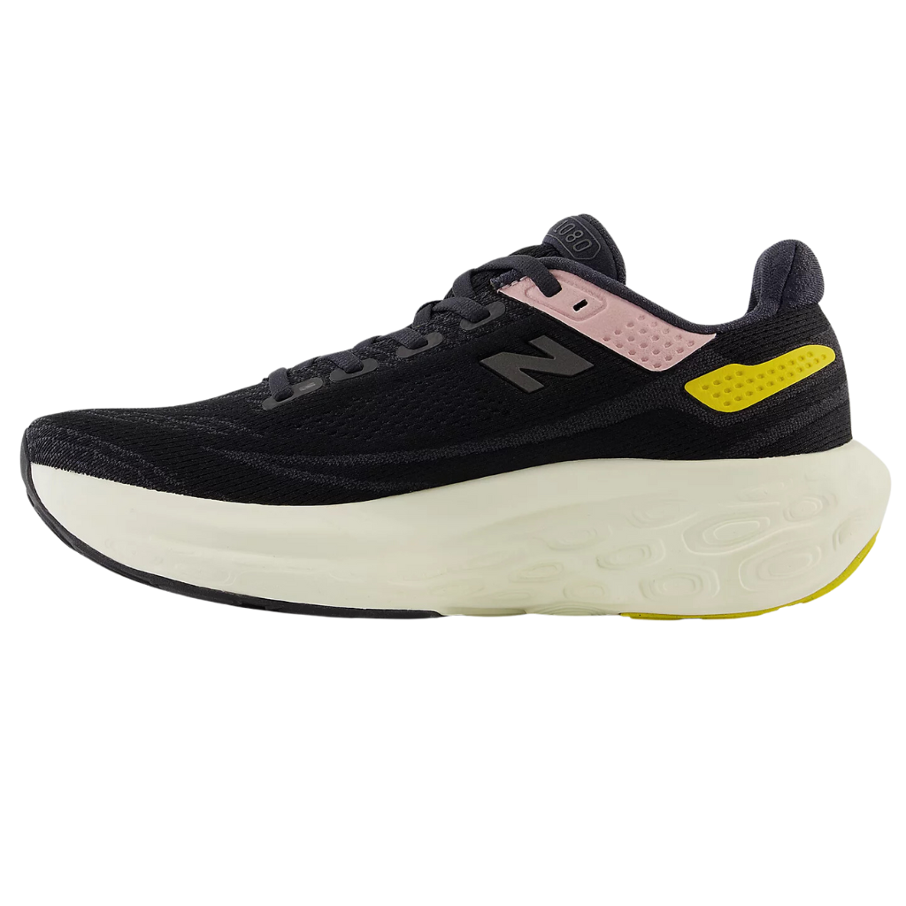 Women's New Balance 1080v13 WIDE Neutral Running Shoe | Black with orb pink and ginger lemon | The Run Hub