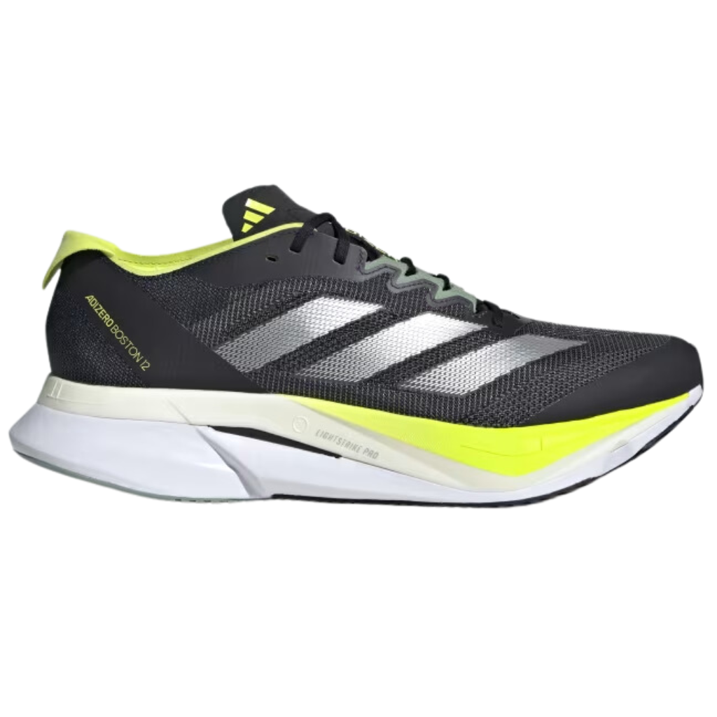 adidas Adizero Men's Boston 12 Neutral Running Shoe | Aurora Ink / Silver Metallic / Pulse Lime | JI4477 | The Run Hub