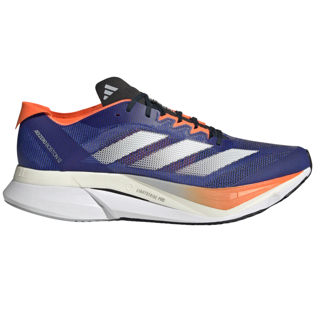 adidas Adizero Men's Boston 12 Neutral Running Shoe | lucid blue/ftwr white/impact orange | JI4475 | The Run Hub