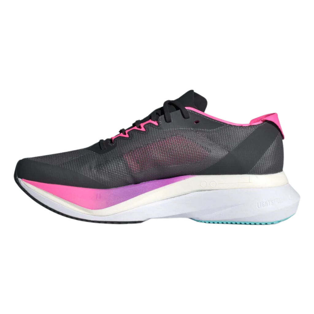 adidas Adizero Women's Boston 12 Neutral Running Shoe | Grey Five / Crystal Jade / Lucid Pink | JI4481 | The Run Hub