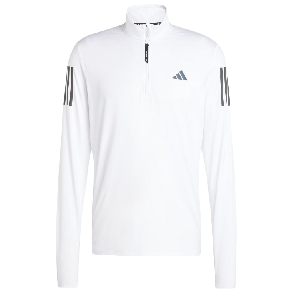 adidas Men's Own The Run Half Zip Track Top | White | IV5423 | The Run Hub