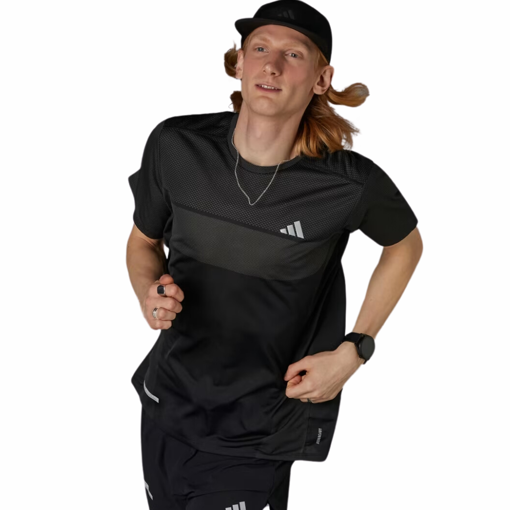 adidas Ultimateadidas HEAT.READY Engineered Running T-Shirt | Black / Grey Four | IN0094 | The Run Hub 