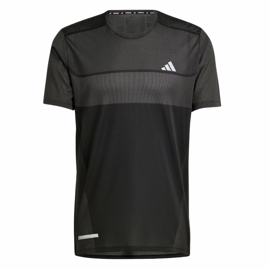 Men s Adidas Ultimate HEAT.READY Engineered T Shirt Black The Run Hub