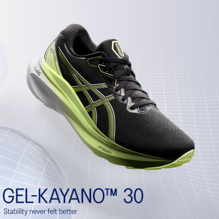 Men's GEL-KAYANO 30, Black/Electric Lime, Running