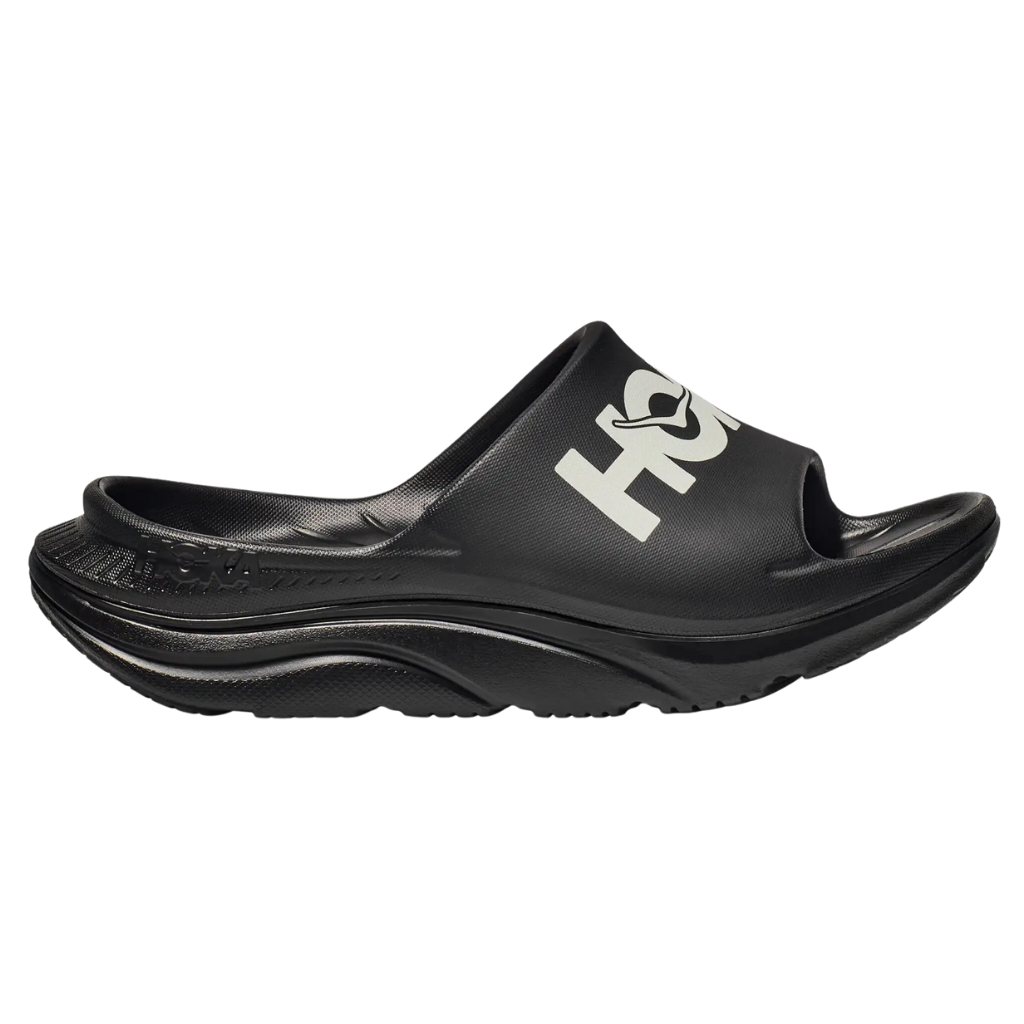 HOKA Ora Athletic Slides | Black / White | The Run Hub