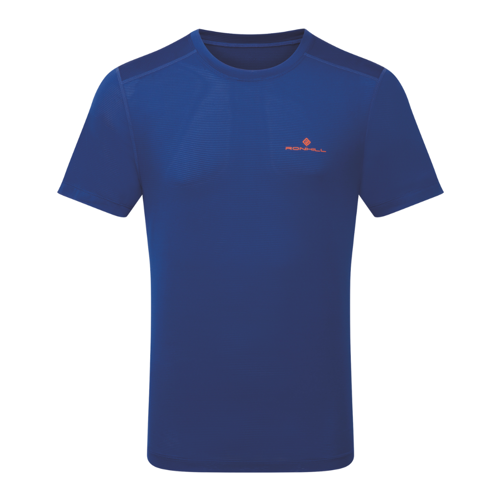 onhill Men's Tech S/S Tee | Ocean/Cardinal Orange RH - 01215 | The Run Hub