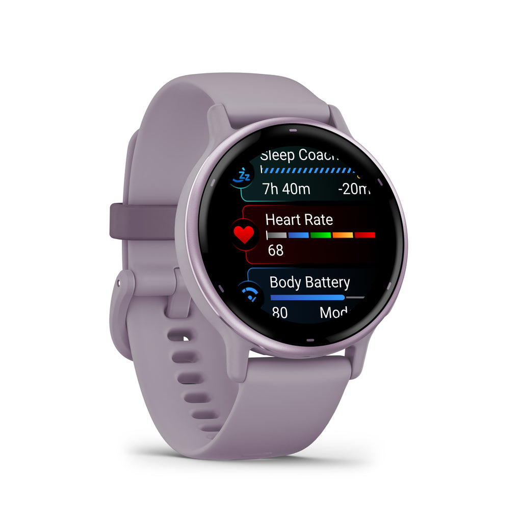 Garmin Vivoactive 5 | Metallic Orchid Aluminum Bezel with Orchid Case and Silicone Band | The Run Hub